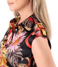 Rochie lunga din viscoza satinata imprimata cu motive florale