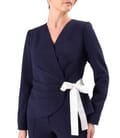 Sacou elegant din stofa elastica cu viscoza cu falduri pe fata