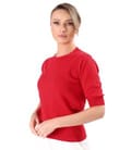Bluza tricotata fin din bumbac cu maneci scurte