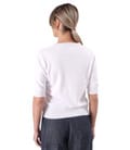 Bluza tricotata fin din bumbac cu maneci scurte
