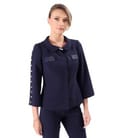 Sacou elegant cu perle decorative pe maneca dreapta