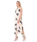 Rochie lunga din viscoza cu in imprimata cu motive florale