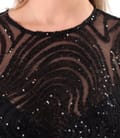 Rochie de seara lunga cu bustul din tul cu paiete