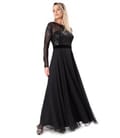 Rochie de seara lunga cu bustul din tul cu paiete