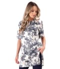 Bluza lunga din satin de viscoza imprimata