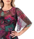 Rochie midi din voal fin imprimat cu motive florale