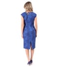 Rochie eleganta din brocart elastic cu motive florale
