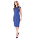 Rochie eleganta din brocart elastic cu motive florale