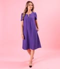 Rochie evazata din viscoza usor creponata