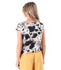 Bluza lejera din matase naturala imprimata cu motive geometrice