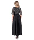 Rochie lunga de cocktail cu  bust din paiete si fusta de tafta