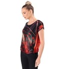 Bluza lejera din satin de viscoza imprimata cu motive florale supradimensionate