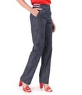 Pantaloni drepti din bumbac tip denim