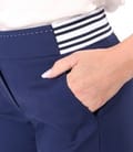 Pantaloni drepti din bumbac elastic cu aspect catifelat