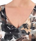 Rochie eleganta din satin de viscoza imprimata cu motive florale