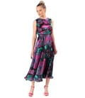Rochie midi din matase naturala imprimata cu motive paisley