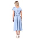 Rochie midi din satin elastic cu decolteu barcuta
