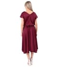 Rochie midi din satin elastic cu decolteu barcuta
