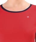Bluza din jerse elastic cu garnituri in contrast