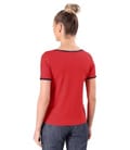 Bluza din jerse elastic cu garnituri in contrast