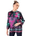 Bluza din matase naturala imprimata digital cu motive paisley