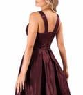 Rochie evazata din tafta cu corset cu bretele