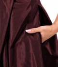Rochie evazata din tafta cu corset cu bretele