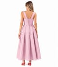 Rochie evazata din tafta cu corset cu bretele