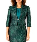 Bolero de ocazie din brocard cu fir metalic si motive florale
