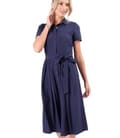 Rochie eleganta tip camasa din viscoza usor creponata