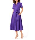 Rochie eleganta tip camasa din viscoza usor creponata