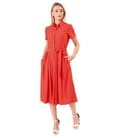 Rochie eleganta tip camasa din viscoza usor creponata