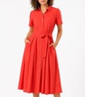 Rochie eleganta tip camasa din viscoza usor creponata