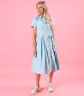 Rochie eleganta tip camasa din viscoza usor creponata