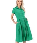 Rochie eleganta tip camasa din viscoza usor creponata