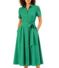Rochie eleganta tip camasa din viscoza usor creponata
