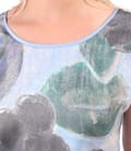 Bluza lejera cu fata din organza plina de viscoza cu efect metalizat