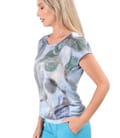 Bluza lejera cu fata din organza plina de viscoza cu efect metalizat