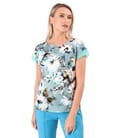 Bluza eleganta din jerse elastic imprimat cu motive florale