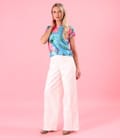 Bluza eleganta din jerse elastic imprimat cu motive florale