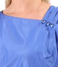 Rochie midi din tafta usoara cu cordon funda si perle