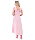 Rochie midi de cocktail din tafta uoar cu guler bie i tren la spate