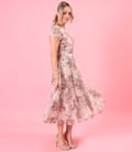 Rochie eleganta cu tencel imprimat cu motive paisley