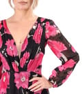 Rochie de seara din voal imprimat cu motive florale