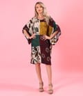 Rochie oversize din viscoza cu imprimeu artistic