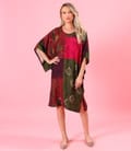 Rochie oversize din viscoza cu imprimeu artistic