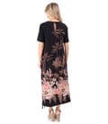 Rochie lunga din viscoza cu imprimeu floral si slit lateral