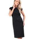 Rochie eleganta din brocart elastic cu motive florale