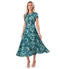 Rochie midi eleganta din viscoza imprimata