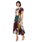 Rochie midi eleganta din viscoza imprimata